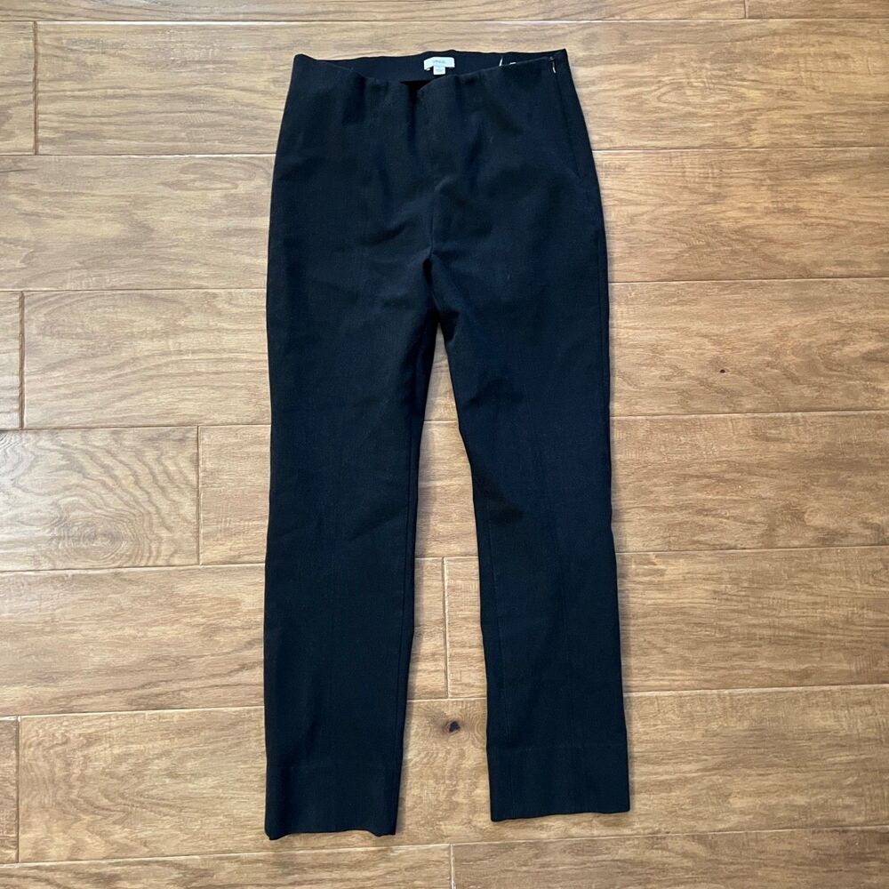 Vince Stitch Front Seam Ponte Leggings Pants Size S Black Side Zip